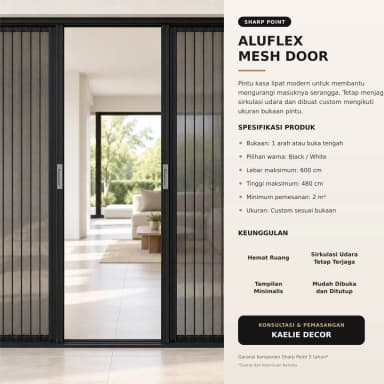 Aluflex Mesh Door untuk Door & Insect Screen custom Kaelie Decor - gambar 1