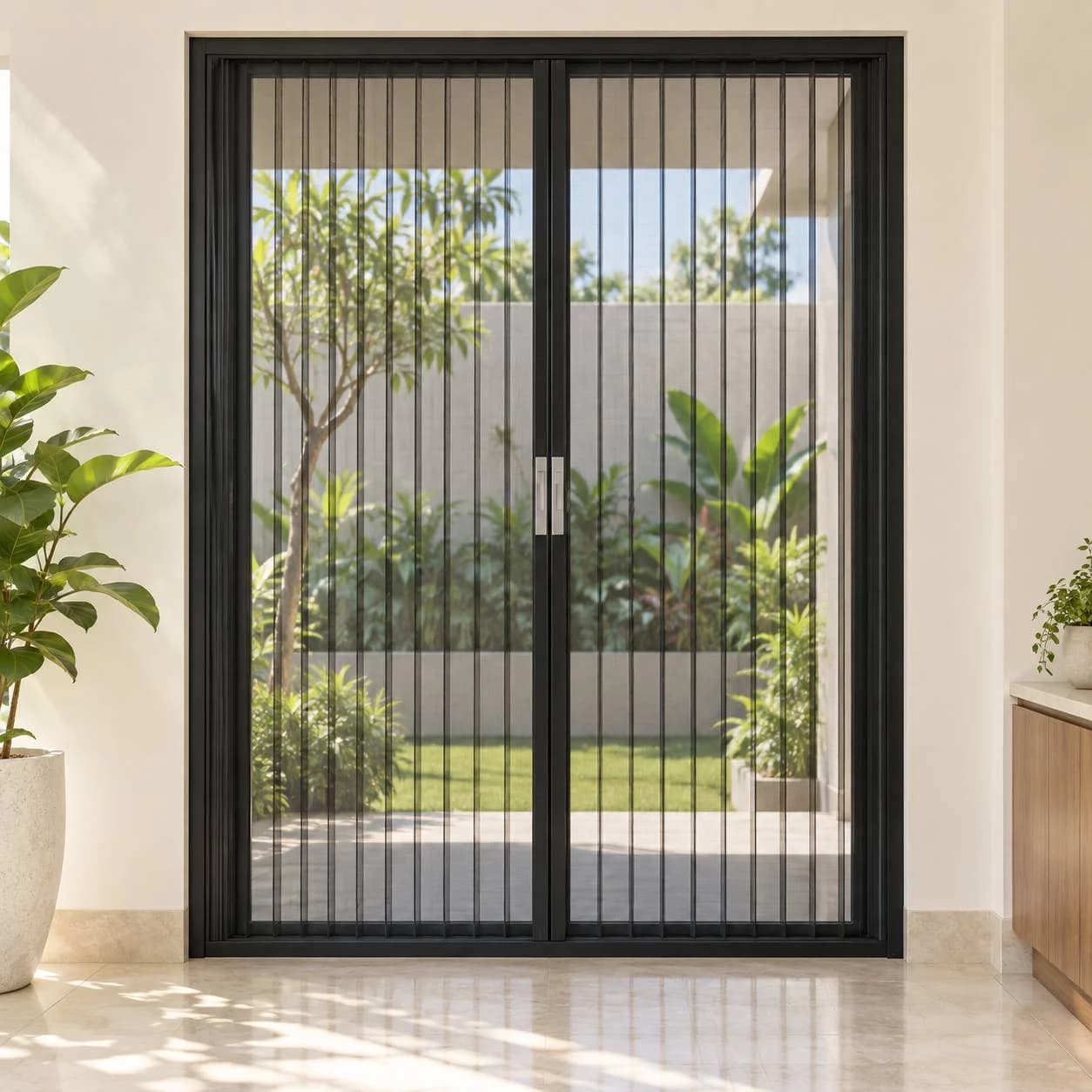 Hasil pekerjaan Pemasangan Aluflex Mesh Door