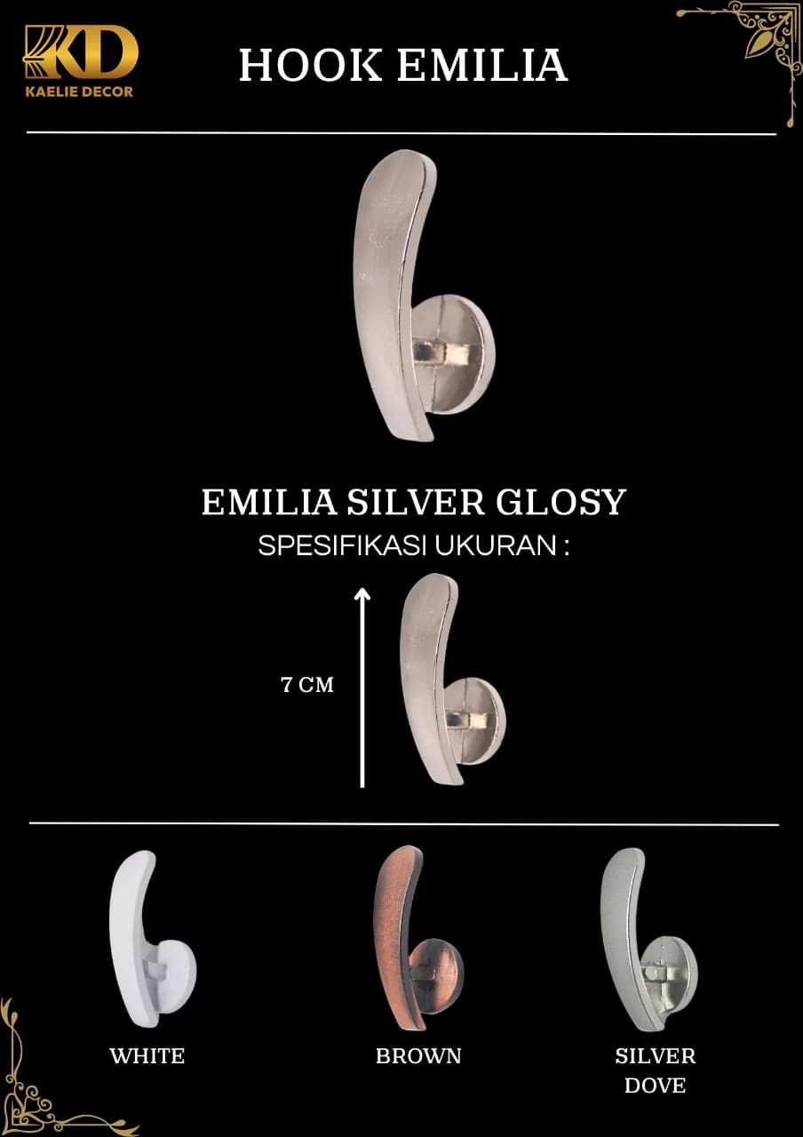 HOOK EMILIA untuk Rail and Accessories custom Kaelie Decor - gambar 1