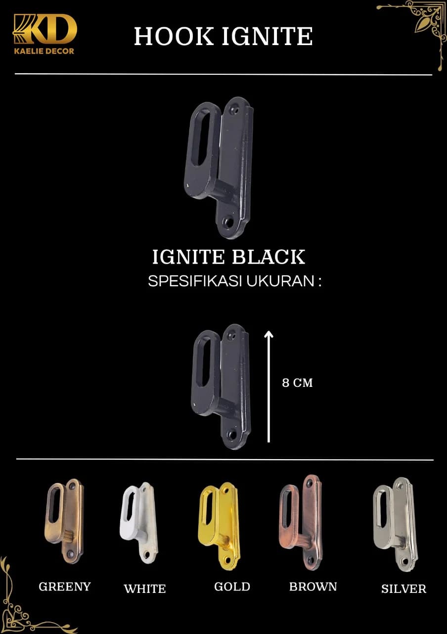 HOOK IGNITE untuk Rail and Accessories custom Kaelie Decor - gambar 1