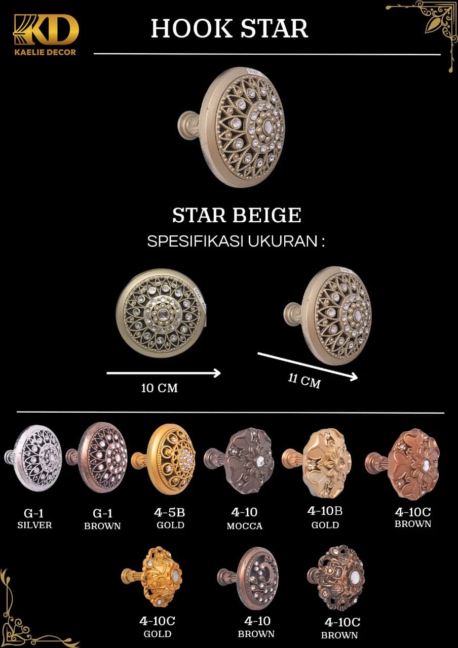 HOOK STAR untuk Rail and Accessories custom Kaelie Decor - gambar 1