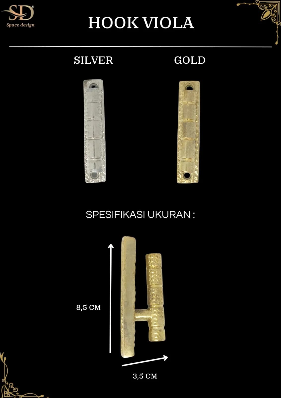 HOOK VIOLA untuk Rail and Accessories custom Kaelie Decor - gambar 1