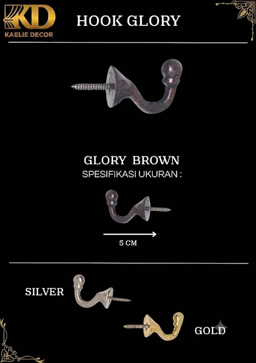 HOOK GLORY untuk Rail and Accessories custom Kaelie Decor - gambar 1