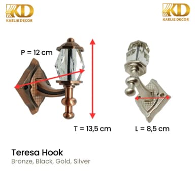 TERESA HOOK untuk Rail and Accessories custom Kaelie Decor - gambar 3