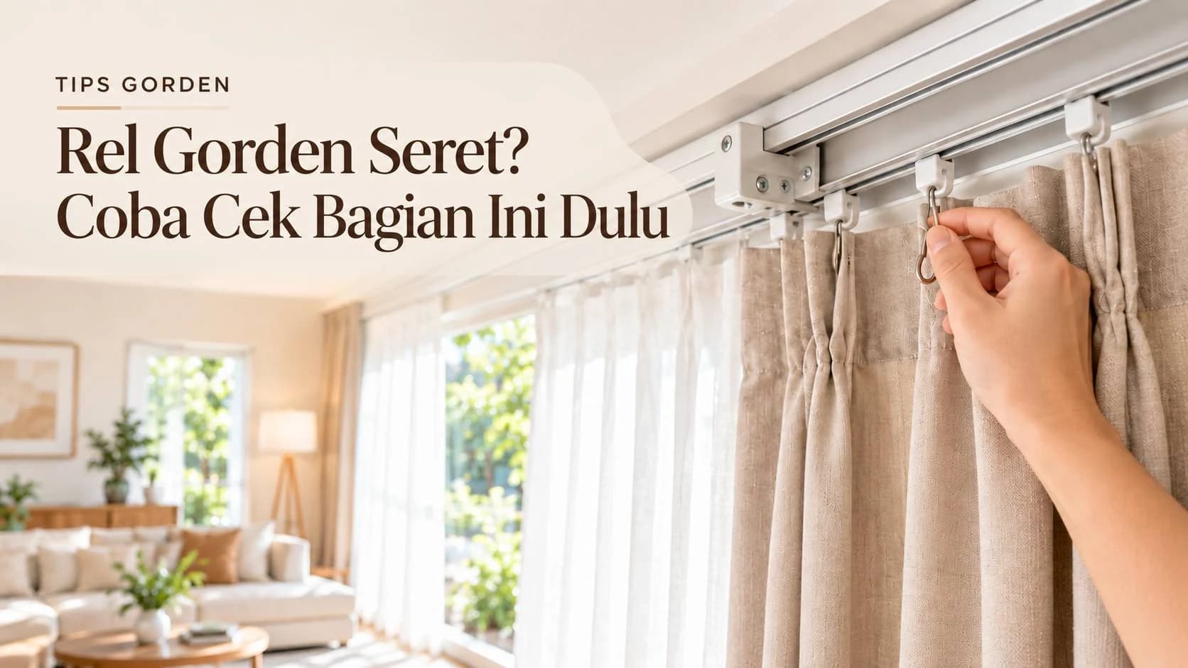 Detail rel gorden ganda dengan runner dan bracket terpasang rapi