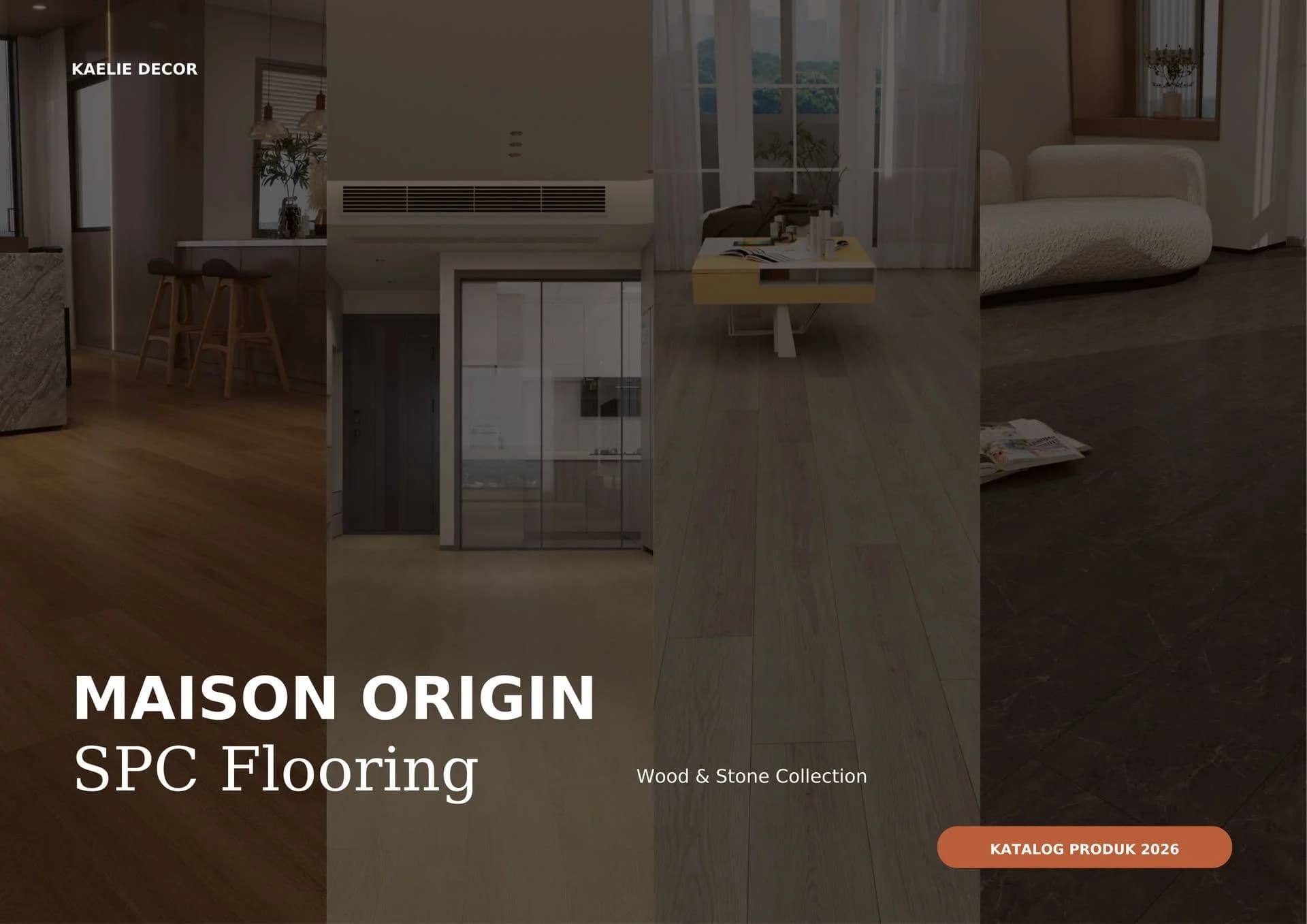 Inspirasi Flooring Kaelie Decor menggunakan SPC Flooring Maison Stone Series 6,5mm